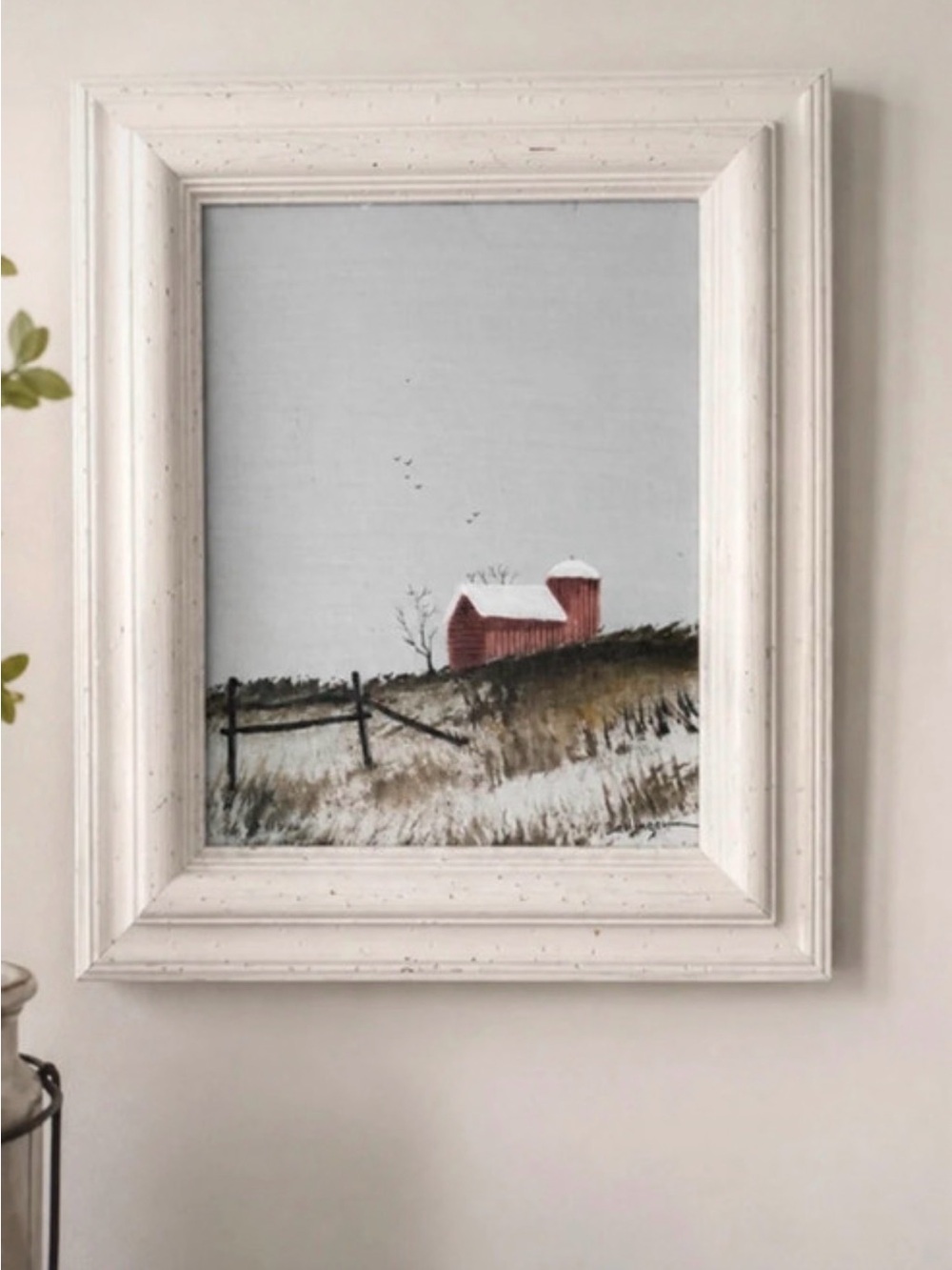 Rustic Red Barn Winter Art Print by